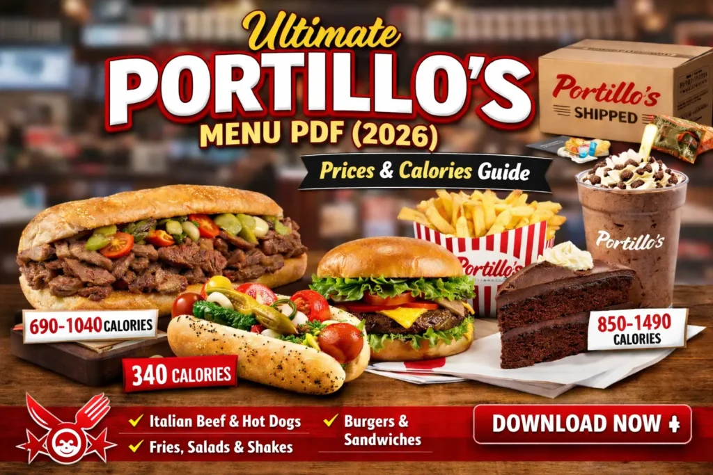 Portillo’s Menu PDF Your Guide to Chicago Style Favorites with Prices and Calories